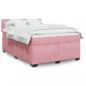 Preview: ARDEBO.de - Boxspringbett mit Matratze Rosa 140x190 cm Samt