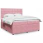 Preview: ARDEBO.de - Boxspringbett mit Matratze Rosa 200x200 cm Samt