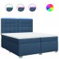 Preview: Boxspringbett mit Matratze Blau 200x200 cm Stoff