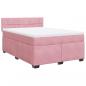 Preview: Boxspringbett mit Matratze Rosa 140x190 cm Samt