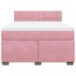 Preview: Boxspringbett mit Matratze Rosa 140x190 cm Samt