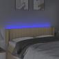 Preview: LED Kopfteil Creme 147x16x78/88 cm Stoff