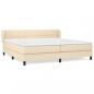 Preview: Boxspringbett mit Matratze Creme 200x200 cm Stoff