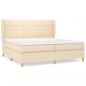 Preview: Boxspringbett mit Matratze Creme 200x200 cm Stoff