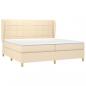 Preview: Boxspringbett mit Matratze Creme 200x200 cm Stoff