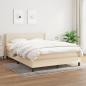 Preview: ARDEBO.de - Boxspringbett mit Matratze Creme 140x190 cm Stoff