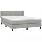 Preview: Boxspringbett mit Matratze Hellgrau 140x190 cm Stoff