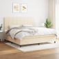 Preview: ARDEBO.de - Boxspringbett mit Matratze Creme 200x200 cm Stoff