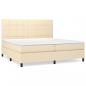 Preview: Boxspringbett mit Matratze Creme 200x200 cm Stoff