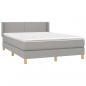 Preview: Boxspringbett mit Matratze Hellgrau 140x190 cm Stoff