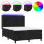 Preview: Boxspringbett mit Matratze & LED Schwarz 140x190 cm Samt