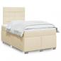 Preview: ARDEBO.de - Boxspringbett mit Matratze Creme 120x190 cm Stoff