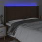 Preview: LED Kopfteil Dunkelbraun 203x16x118/128 cm Stoff