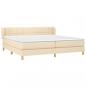 Preview: Boxspringbett mit Matratze Creme 200x200 cm Stoff