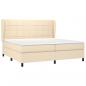 Preview: Boxspringbett mit Matratze Creme 200x200 cm Stoff