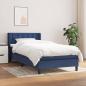 Preview: ARDEBO.de - Boxspringbett mit Matratze Blau 80x200 cm Stoff