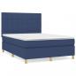 Preview: Boxspringbett mit Matratze Blau 140x190 cm Stoff