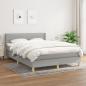 Preview: ARDEBO.de - Boxspringbett mit Matratze Hellgrau 140x190 cm Stoff