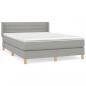 Preview: Boxspringbett mit Matratze Hellgrau 140x190 cm Stoff