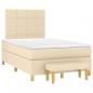 Preview: Boxspringbett mit Matratze Creme 120x190 cm Stoff