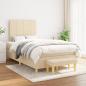 Preview: Boxspringbett mit Matratze Creme 120x190 cm Stoff