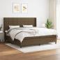 Preview: ARDEBO.de - Boxspringbett mit Matratze Dunkelbraun 200x200 cm Stoff