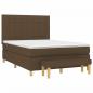 Preview: Boxspringbett mit Matratze Dunkelbraun 140x190 cm Stoff