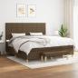 Preview: ARDEBO.de - Boxspringbett mit Matratze Dunkelbraun 200x200 cm Stoff