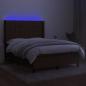 Preview: Boxspringbett mit Matratze & LED Dunkelbraun 140x190 cm Stoff