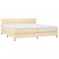 Preview: Boxspringbett mit Matratze Creme 200x200 cm Stoff