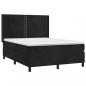 Preview: Boxspringbett mit Matratze & LED Schwarz 140x190 cm Samt