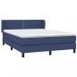 Preview: Boxspringbett mit Matratze Blau 140x190 cm Stoff