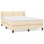 Preview: Boxspringbett mit Matratze Creme 140x190 cm Stoff