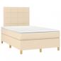 Preview: Boxspringbett mit Matratze Creme 120x190 cm Stoff