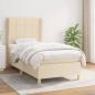 Preview: ARDEBO.de - Boxspringbett mit Matratze Creme 100x200 cm Stoff