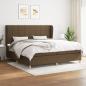 Preview: ARDEBO.de - Boxspringbett mit Matratze Dunkelbraun 200x200 cm Stoff