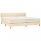 Preview: Boxspringbett mit Matratze Creme 200x200 cm Stoff