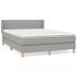 Preview: Boxspringbett mit Matratze Hellgrau 140x190 cm Stoff