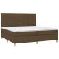 Preview: Boxspringbett mit Matratze & LED Dunkelbraun 200x200 cm Stoff