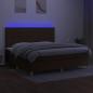 Preview: Boxspringbett mit Matratze & LED Dunkelbraun 200x200 cm Stoff