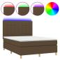 Preview: Boxspringbett mit Matratze & LED Dunkelbraun 140x190 cm Stoff