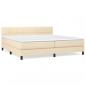 Preview: Boxspringbett mit Matratze Creme 200x200 cm Stoff