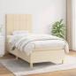 Preview: ARDEBO.de - Boxspringbett mit Matratze Creme 100x200 cm Stoff