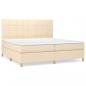 Preview: Boxspringbett mit Matratze Creme 200x200 cm Stoff