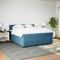 Preview: Boxspringbett mit Matratze Blau 180x200 cm Samt