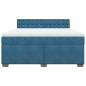 Preview: Boxspringbett mit Matratze Blau 180x200 cm Samt