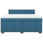 Preview: Boxspringbett mit Matratze Blau 180x200 cm Samt