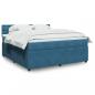 Preview: ARDEBO.de - Boxspringbett mit Matratze Blau 180x200 cm Samt