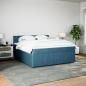 Preview: Boxspringbett mit Matratze Blau 180x200 cm Samt