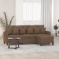 Preview: ARDEBO.de - 3-Sitzer-Sofa mit Hocker Braun 180 cm Stoff